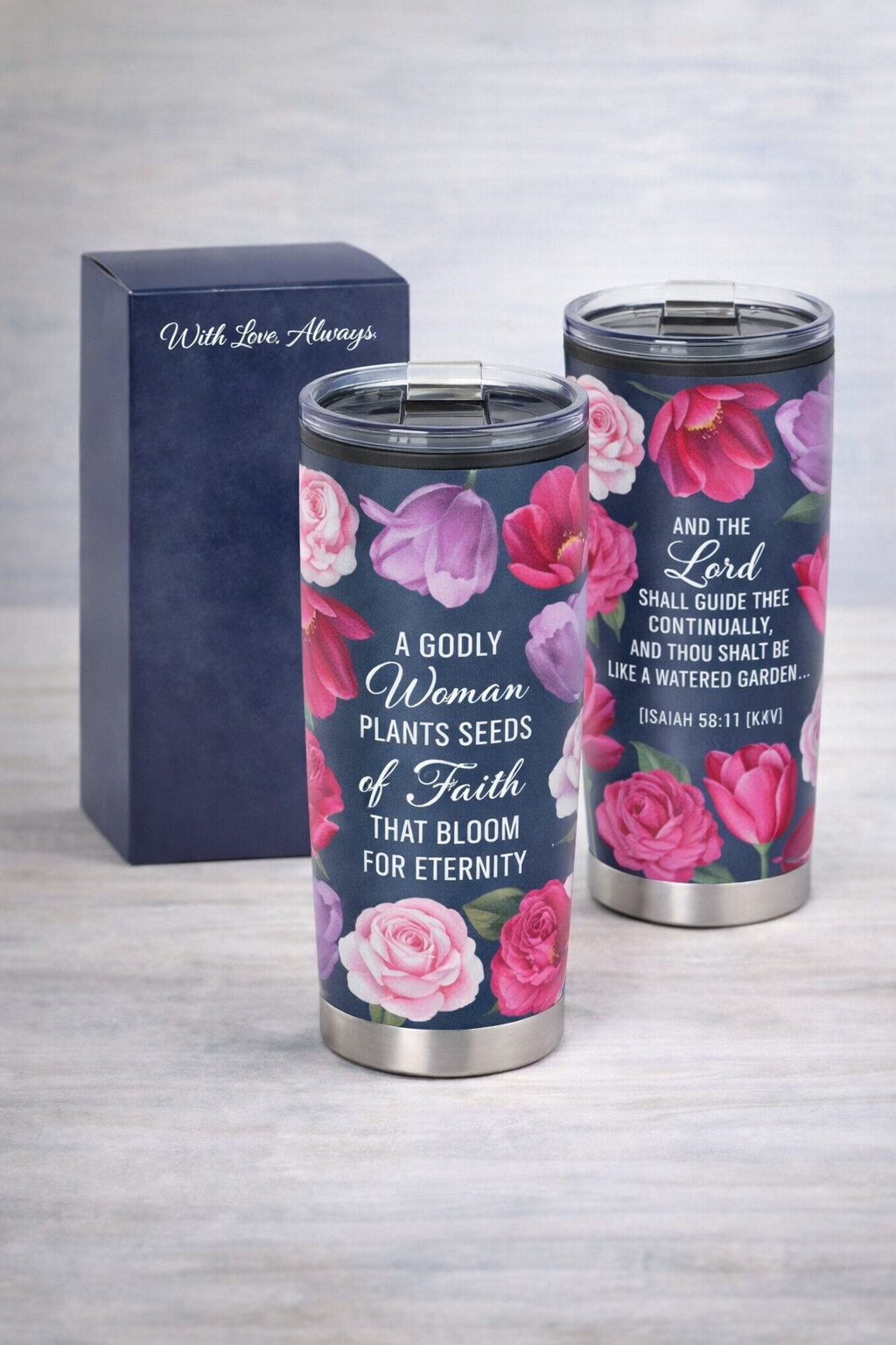 Faith Bloom Stainless Steel Tumbler™ | A Godly Woman Edition (20 oz)