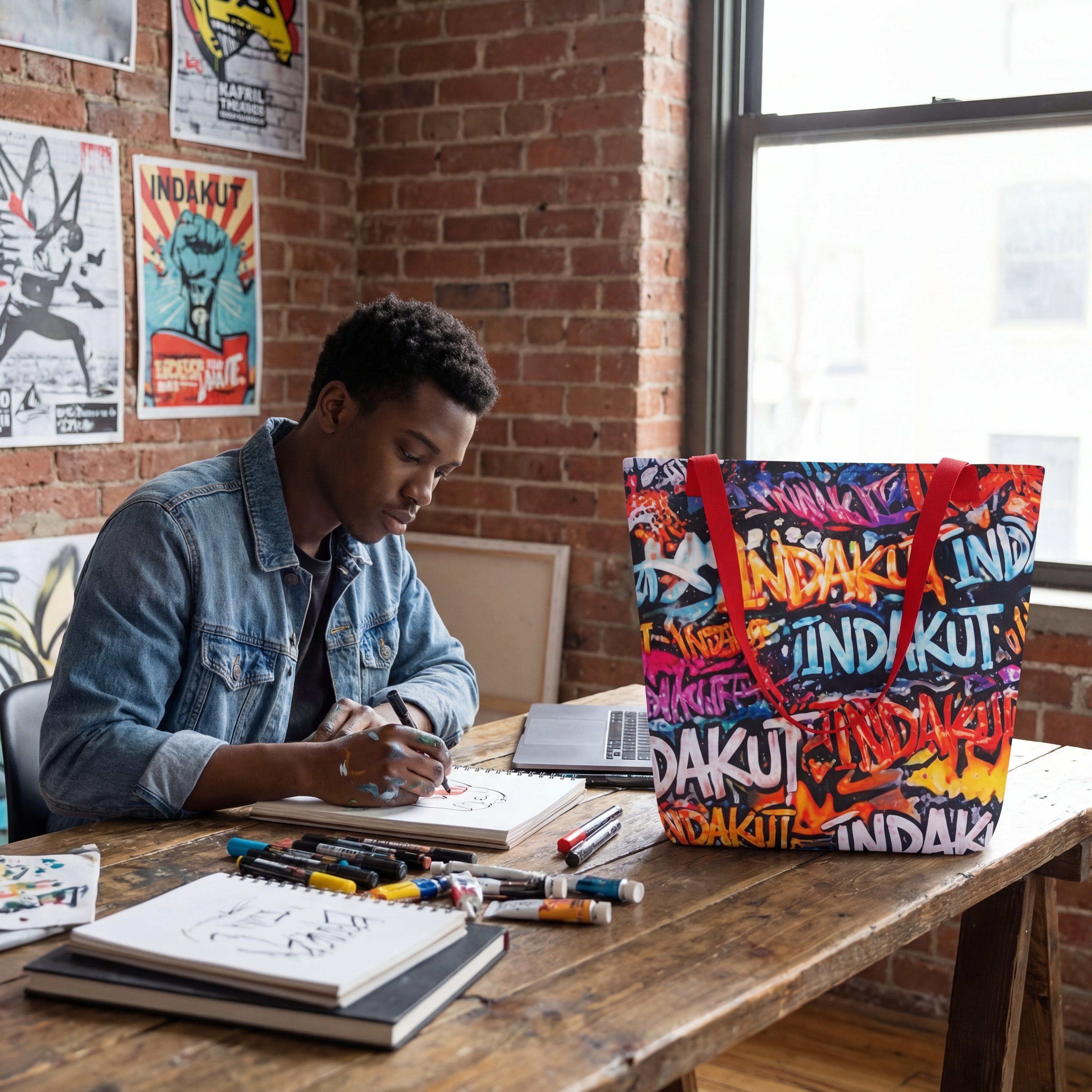 Indakut EVERYWHERE – All-Over Print Large Tote Bag